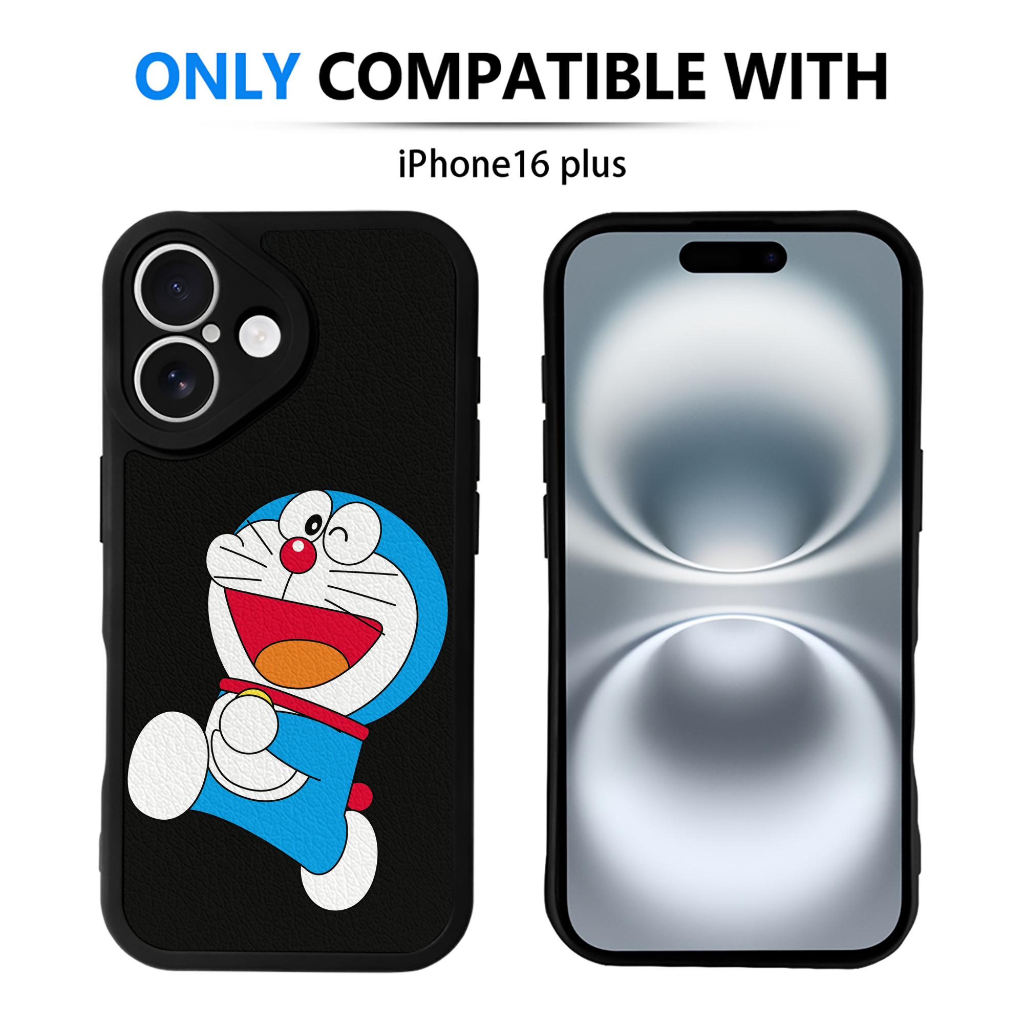 （画像用） ドラえもん Doraemon 【iPhone 16シリーズ対応】シリコンスマホケース（レザー調） 材質：シリコン
